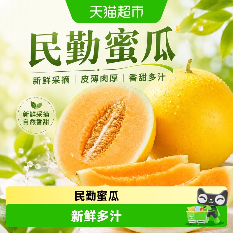 甘肃民勤蜜瓜沙漠蜜瓜香瓜皮薄肉厚新鲜水果甜瓜脆甜