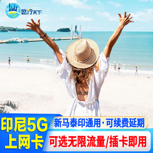 印尼电话卡5G/4G巴厘岛上网流量卡新马泰印通用民丹岛旅游sim卡