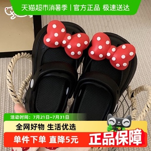 女童宝宝户外防滑厚底拖鞋 细细条 蝴蝶结甜美玛丽珍凉鞋 夏季 新款