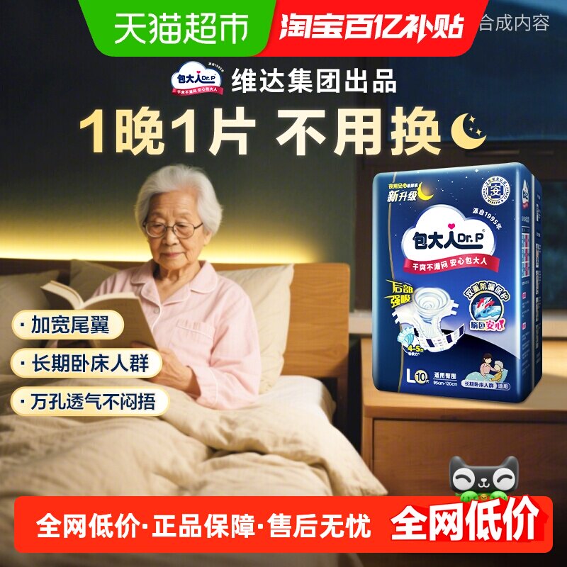 Dr．P/包大人成人纸尿裤L码大码夜用加厚老人尿不湿尿布男女