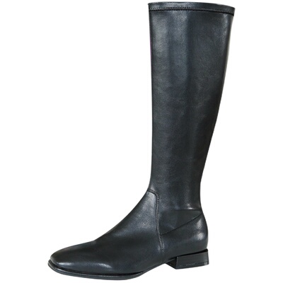 力荐及膝长筒靴粗跟方头显瘦高筒