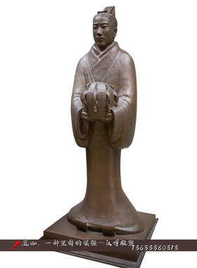 玻璃钢古代风荀子历史可定制仿铜