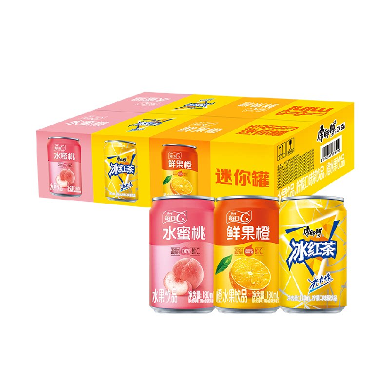 康师傅多口味果茶饮料180ml*6*3