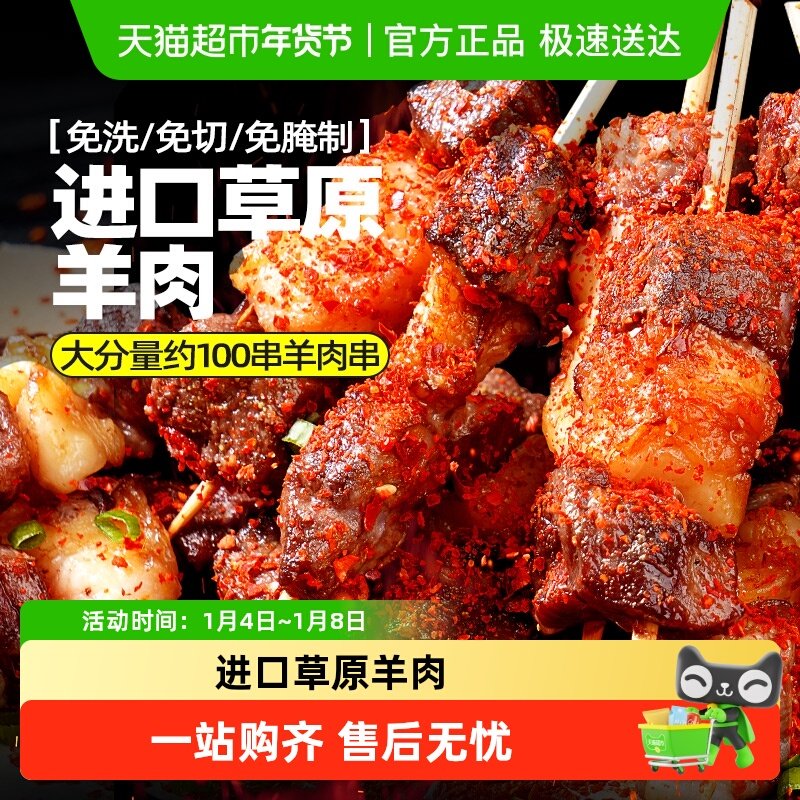 大希地羊肉串露营户外烧烤串空气炸锅冷冻半成品食材家庭美食小吃