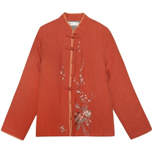 【亚麻棉服】远镇中国风加厚外套短棉衣复古中式茶服女装棉袄子