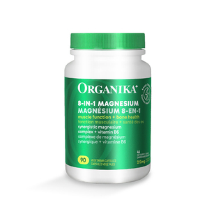 Organika8合1镁补充剂成人维生素进口高吸收双甘氨酸镁胶囊
