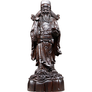 花梨木雕福禄寿三星摆件实木工艺品开业乔迁客厅新居老人祝寿礼品