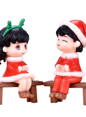 多肉可爱风圣诞节蛋糕塑料小摆件