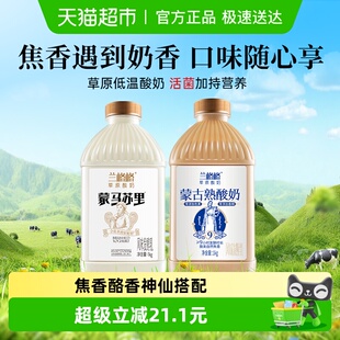 家庭装 兰格格草原酸奶炭烧 草原乳酪 2桶美拉德工艺 蒙马苏里1kg