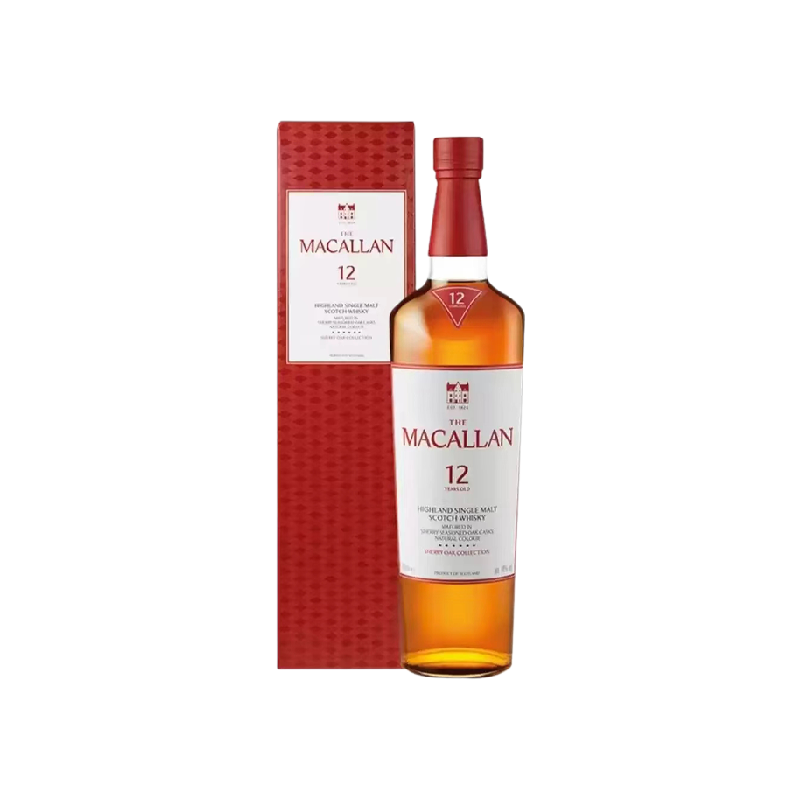 MACALLAN麦卡伦12年雪莉桶单一麦芽苏格兰威士忌英国进口洋酒新版