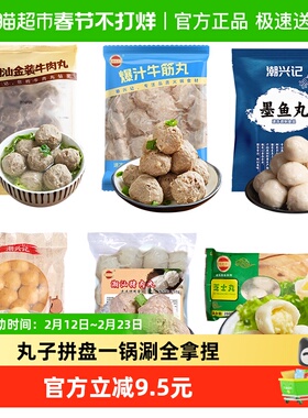 潮兴记潮汕牛肉丸火锅丸子鱼丸猪肉丸1450g烧烤食材组合家庭套餐