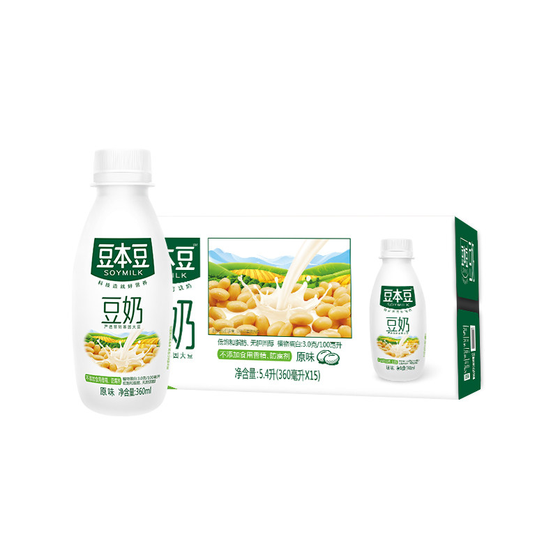 豆本豆豆奶原味360ml*15瓶植物蛋白饮料早餐奶下午茶分享聚餐野餐