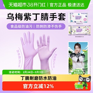 Titanfine/添赞泰能一次性丁腈手套食品级家务厨房清洁M码乌梅紫