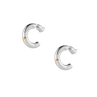 COUGH IN VAIN 立体金银圈925银简约耳环轻奢耳饰高级设计感耳坠