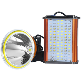 9核头灯强光充电超亮远射48锂电黄光户外P900头戴式余光炮疝气灯