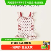INSbobo女童泳衣宝宝游泳衣2025夏季 穿搭女宝泳装 洋气儿童吊带夏
