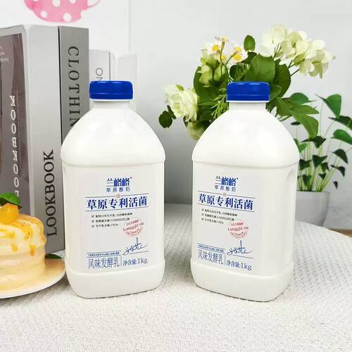 兰格格草原专利活性菌酸奶1kg/瓶大桶发酵益生菌酸奶实惠装
