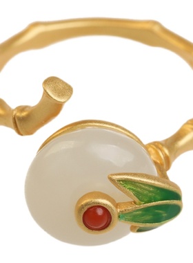 高洁纯银古法金宫廷女开口戒指