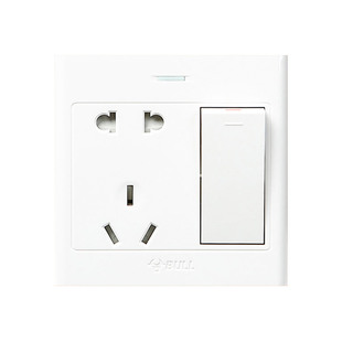 公牛明装开关插座五孔灯座声光控灯座一开双控多控16A热水器明装