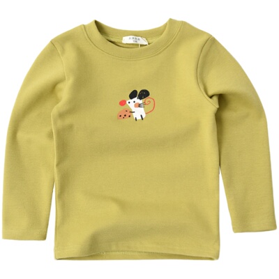 春秋款卡通纯棉磨毛打底衫长袖