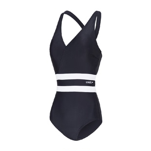 Speedo泳衣女噪点系列防晒遮肚显瘦运动健身泡温泉游泳衣25新款