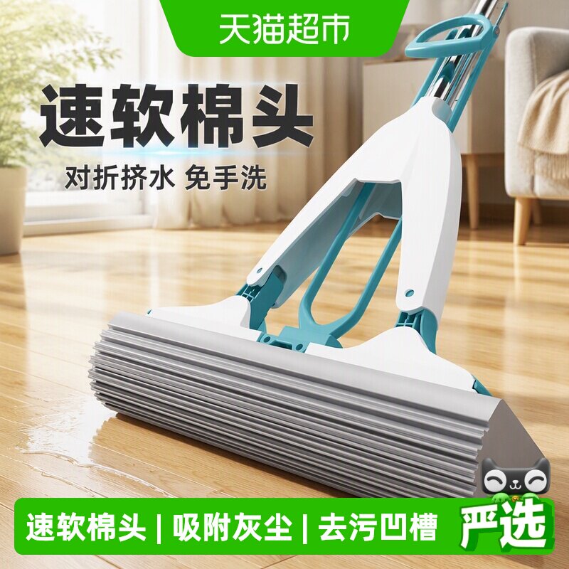美丽雅胶棉拖把免手洗拖地不弯腰图片