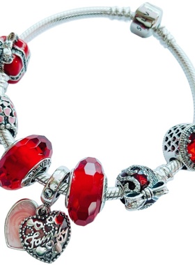 香港正生纯银手链纯银红色手镯女