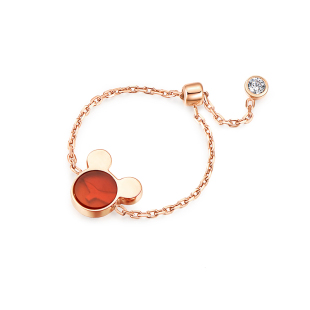 Medal Queen生肖牛食指戒指镶玛瑙女属牛女ins潮 牛指环网红钛钢