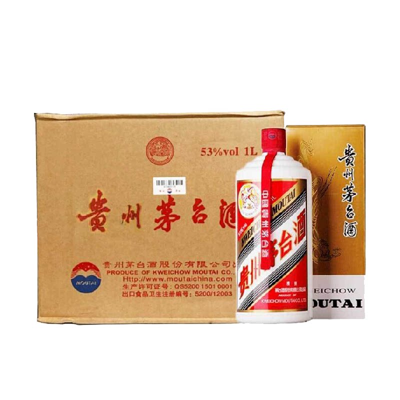 贵州飞天茅台53度酱香型白酒1000ml*6瓶（原箱原封）年份随机