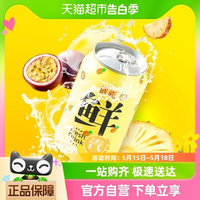 依能百香果凤梨复合味苏打气泡水330ml*6罐