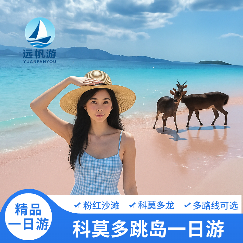 印尼科莫多一日游科莫多岛海洋公园潜水浮潜粉红沙滩日落蝙蝠半日