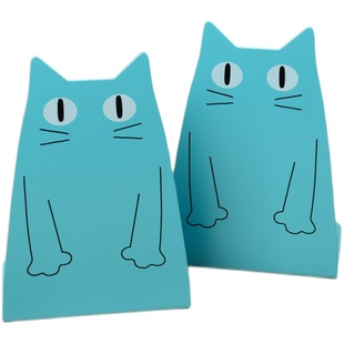 巨门文具卡通小鹿金属书挡可爱动物书立架隔离架书档一对价包邮黑色小猫蓝色黄猫单价为一对的价格