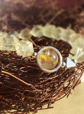 Z M Original臻美原创设计天然黄水晶金发晶手链925银饰品手串女