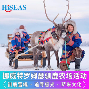 北欧挪威旅游特罗姆瑟喂养驯鹿雪橇追寻北极光萨米文化体验之旅