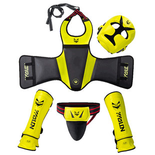 五龙散打护具整套成人儿童泰拳拳击训练护头护腿护胸搏击护具套装