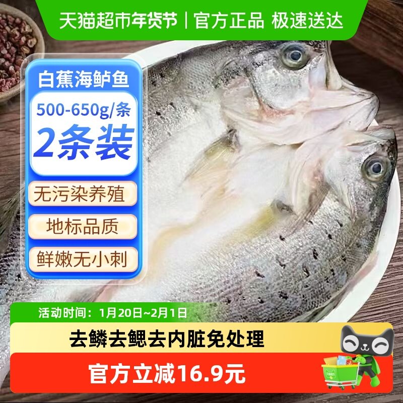 钓鱼记开背海鲈鱼500g*2条去麟去腮去内脏净重冷冻真空生鲜,水产肉类/新鲜蔬果/熟食,鲈鱼,淘宝优惠券,粉丝福利购,淘宝优惠卷