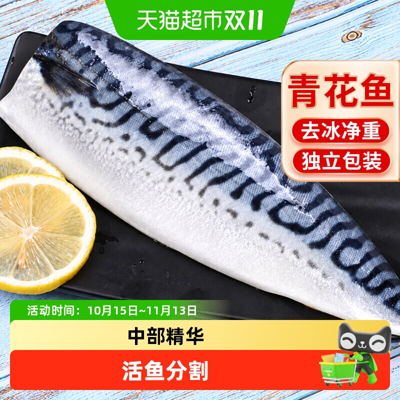 青花鱼鲭鱼青花鱼片半成品日式国产盐渍新鲜烤青占无骨鱼商用冷冻