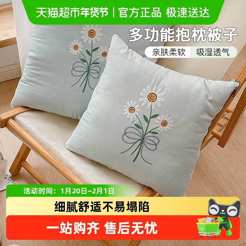 洁丽雅多功能抱枕被子车载车用空调被枕头二合一办公午睡枕家用,床上用品,枕头/枕芯,淘宝优惠券,粉丝福利购,淘宝优惠卷