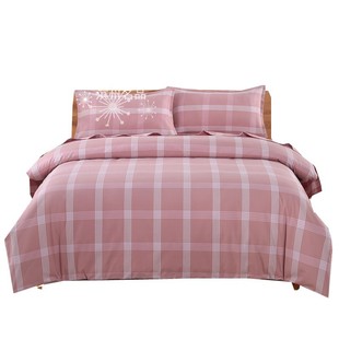 外贸尾单100%纯棉全棉老粗布床单枕套单人双人清仓三件套