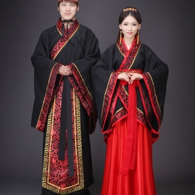 唐装汉服男女婚服情侣国学服饰红色中式新郎新娘结婚嫁衣汉唐喜服