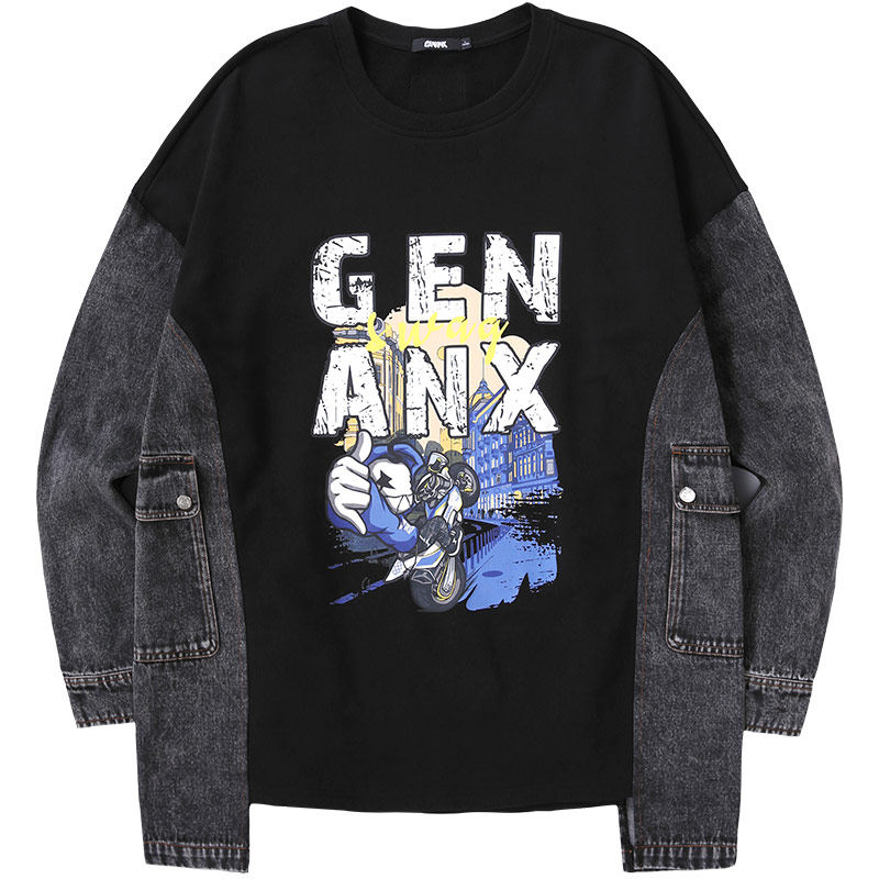 GENANX潮牌圆领套头卫衣