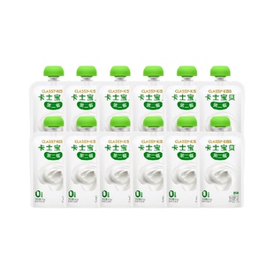 【下拉领淘金币更优惠】卡士酸奶宝贝第二餐85g*12袋原味0蔗糖