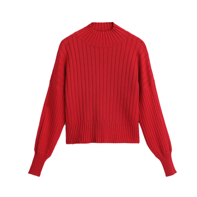 半高领毛衣女宽松外穿套头短款