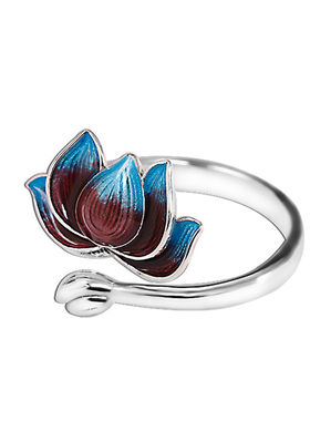 承悦精致秀气惹人爱烧蓝活口戒指