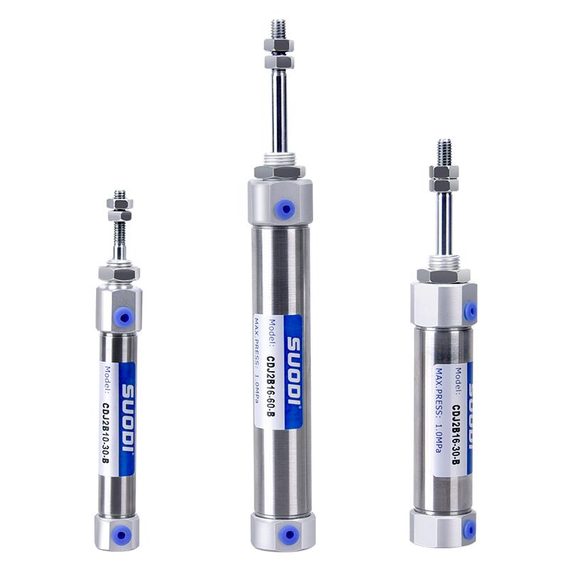 SMC型CJ2B不锈钢迷你气缸CDJ2B16-10/15/20/25/30-40-50-75-B小型