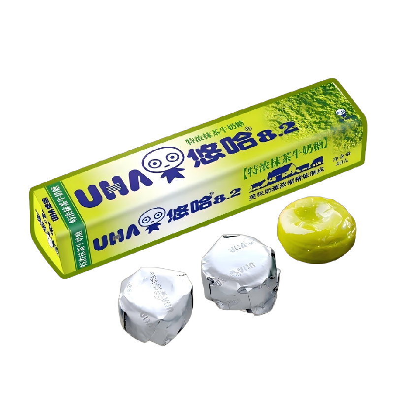 UHA悠哈特浓抹茶牛奶糖40g*1条儿童糖果零食喜糖独立包装凑单