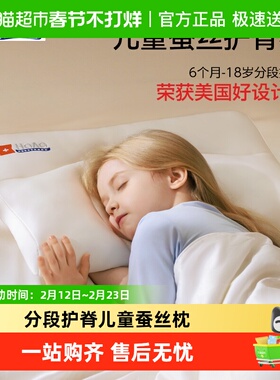 霍格Hoag儿童蚕丝枕头6个月到6岁以上四季通用婴儿宝宝专用护脊枕