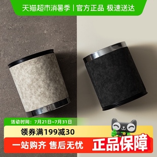 家用客厅卧室办公室轻奢风双层加厚纸篓 欧尼优皮革垃圾桶2025新款