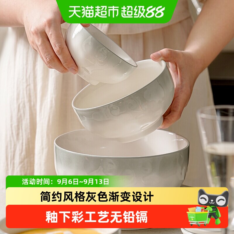 美康之家陶瓷米饭碗汤面碗家用2026新款高级家用组合套装套碗餐具