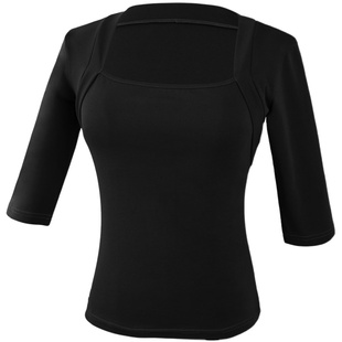 成人舞蹈服练功服女修身显瘦方领假两件芭蕾舞上衣形体舞教师服装